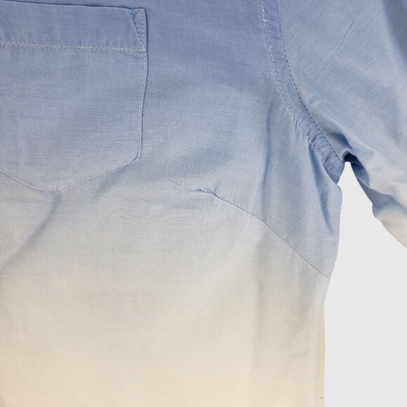 ST. Johns Bay Womens Gradient Blue To White Button-Up Long Sleeve Shirt Petite L - Picture 4 of 11
